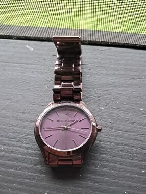 Michael Kors Purple Dial And Bracelet Watch. Works